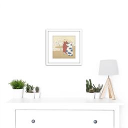 Artery8 Sekka Kamisaka Spring Lent Japan Woodcut 8X8 Inch Square Wooden Framed Wall Art Print Picture with Mount in White - thumbnail 2
