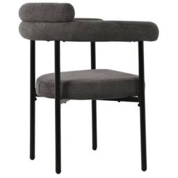 Fascinate Modern Faux Suede Upholstered Armrest Dining Chairs - Set of 2 in Grey - thumbnail 7