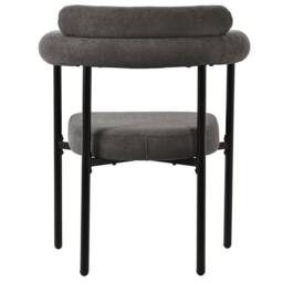 Fascinate Modern Faux Suede Upholstered Armrest Dining Chairs - Set of 2 in Grey - thumbnail 8