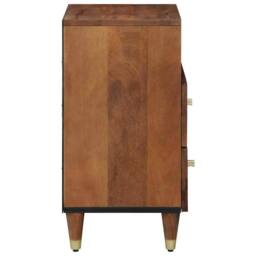Berkfield Home Stunning Bedside Cabinet 50x33x60 cm Solid Wood Mango in Brown - Size: 50 x 33 x 60 cm - thumbnail 4
