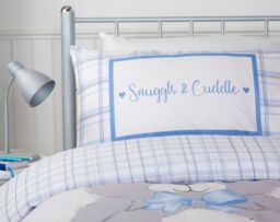 Rapport Home Snuggle & Cuddle Polycotton Duvet Cover Set With Pillowcase in Blue - Size: Single - thumbnail 2