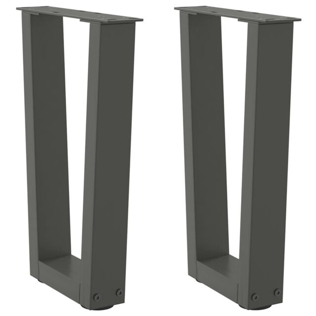 Berkfield Home Dining Table Legs V-Shape 2 pcs Anthracite 38x(42-43.3) cm Steel in Black - image 1