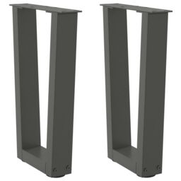 Berkfield Home Dining Table Legs V-Shape 2 pcs Anthracite 38x(42-43.3) cm Steel in Black - thumbnail 1