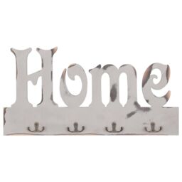 Berkfield Home Wall Mounted Coat Rack HOME 50x23 cm in White - thumbnail 2