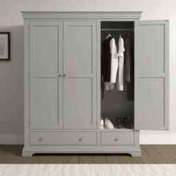 Seconique Bordeaux 3 Door Wardrobe (Part Assembled) in Light Grey - thumbnail 1