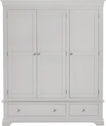 Seconique Bordeaux 3 Door Wardrobe (Part Assembled) in Light Grey - thumbnail 3