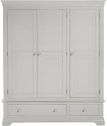 Seconique Bordeaux 3 Door Wardrobe (Part Assembled) in Light Grey - thumbnail 4