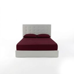 Snug City Fitted Sheet Polycotton Plain Dyed Extra Deep 25cm Bed Linen in Burgundy - Size: Cot - thumbnail 2