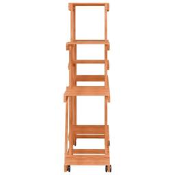 Berkfield Home Elegant Flower Stand with Wheels 110x25x101 cm Solid Wood Fir in Brown - Size: 110 x 25 x 101 cm - thumbnail 6