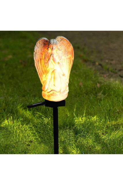 Living and Home Solar Resin Praying Angel LED Garden Stake Light in White - image 1