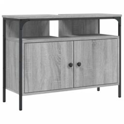 Berkfield Home Bathroom Sink Cabinet Grey Sonoma 80x30x60 cm Engineered Wood - Size: 80 x 30 x 60 cm - thumbnail 2