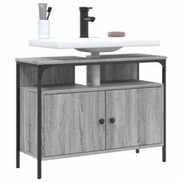 Berkfield Home Bathroom Sink Cabinet Grey Sonoma 80x30x60 cm Engineered Wood - Size: 80 x 30 x 60 cm - thumbnail 1