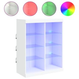 Berkfield Home Sideboard with LED Lights White 81x37x100 cm - Size: 81 x 37 x 100 cm - thumbnail 2