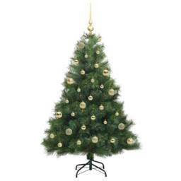 Berkfield Home Realistic Artificial Christmas Tree with 150 LEDs Green 150 cm PE - thumbnail 4