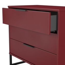 Ready Assembled 2 U Fuji 3 Drawer Chest (Ready Assembled) in Dark Red - thumbnail 6