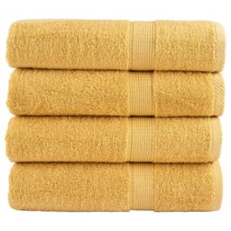 Berkfield Home Premium Shower Towels SOLUND 4pcs Gold 70x140cm 600gsm