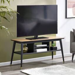 Cheshire Premium Dunbar Media Unit in Walnut & Black - thumbnail 2