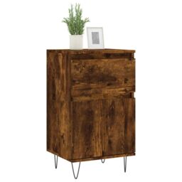 Berkfield Home Sideboards 2 pcs Smoked Oak 40x35x70 cm Engineered Wood in Brown - Size: 40 x 35 x 70 cm - thumbnail 3