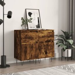 Berkfield Home Sideboards 2 pcs Smoked Oak 40x35x70 cm Engineered Wood in Brown - Size: 40 x 35 x 70 cm - thumbnail 1