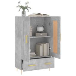 Berkfield Home Highboard Concrete Grey 69.5x31x115 cm Engineered Wood - thumbnail 4