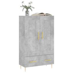 Berkfield Home Highboard Concrete Grey 69.5x31x115 cm Engineered Wood - thumbnail 3