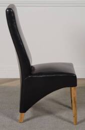 Thats Furniture Lola Leather Dining Chairs for Dining Room or Kitchen in Black - thumbnail 3