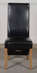 Thats Furniture Lola Leather Dining Chairs for Dining Room or Kitchen in Black - thumbnail 2