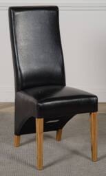 Thats Furniture Lola Leather Dining Chairs for Dining Room or Kitchen in Black