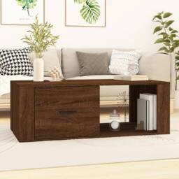 Berkfield Home Decorative Coffee Table Brown Oak 100x50.5x35 cm Engineered Wood - thumbnail 2