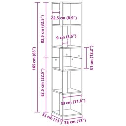 Berkfield Home Corner Cabinet in Black Oak ‚Äì 33x33x164.5 cm Made of Engineered Wood - thumbnail 8