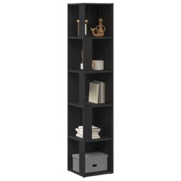 Berkfield Home Corner Cabinet in Black Oak ‚Äì 33x33x164.5 cm Made of Engineered Wood - thumbnail 3