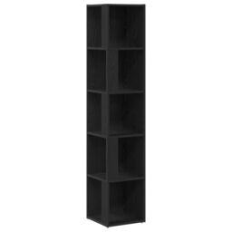 Berkfield Home Corner Cabinet in Black Oak ‚Äì 33x33x164.5 cm Made of Engineered Wood - thumbnail 2