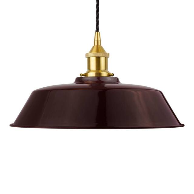 SE Home Burgundy Red Chancery Pendant Light - Polished Brass - Black Twisted - image 1