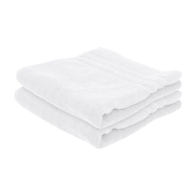 Nicola Spring Cotton Bath Towels - 135cm x 70cm - Pack of 2 in White
