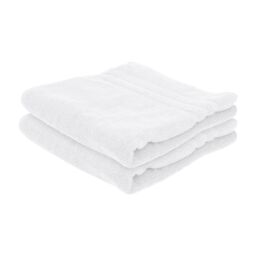 Nicola Spring Cotton Bath Towels - 135cm x 70cm - Pack of 2 in White - thumbnail 1