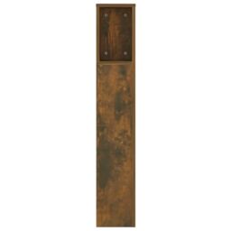 Berkfield Home Headboard Cabinet Smoked Oak 140x18.5x104.5 cm in Brown - thumbnail 4