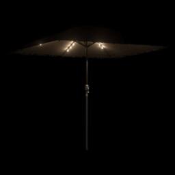 Berkfield Home Garden Parasol with LEDs & Steel Pole Brown 248x248x248 cm - Size: 248 x 248 x 248 cm - thumbnail 8
