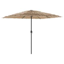 Berkfield Home Garden Parasol with LEDs & Steel Pole Brown 248x248x248 cm - Size: 248 x 248 x 248 cm - thumbnail 5