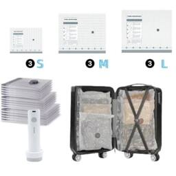 FLAVORA 12x Vacuum Storage Bags Set With Electric Air Pump in Silver - Size: 500mm - thumbnail 4