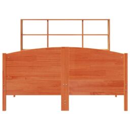 Berkfield Home Bookcase Bed without Mattress Wax Brown 140x200cm Solid Wood Pine - Size: 140x200 cm - thumbnail 4