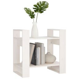 Berkfield Home Book Cabinet/Room Divider White 60x35x57 cm Solid Wood Pine - Size: 60 x 35 x 57 cm - thumbnail 5