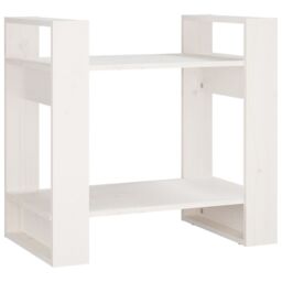 Berkfield Home Book Cabinet/Room Divider White 60x35x57 cm Solid Wood Pine - Size: 60 x 35 x 57 cm - thumbnail 2