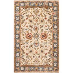 Livabliss Caesar-Hand Tufted Blue Brown Wool Traditional Living Dining Bedroom Rug in Tan - Size: 120 cm x 120 cm - thumbnail 2