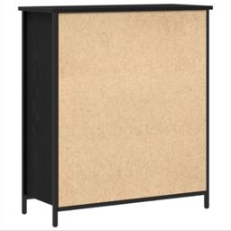 Berkfield Home Sideboard Black Oak 70x30x80 cm Engineered Wood & Steel - Size: 70 x 30 x 80 cm - thumbnail 8