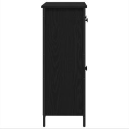 Berkfield Home Sideboard Black Oak 70x30x80 cm Engineered Wood & Steel - Size: 70 x 30 x 80 cm - thumbnail 7