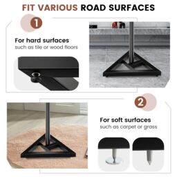 Costway Adjustable Studio Monitor Stands Pair Studio Speaker Stands W/ Triangular Base in Black - thumbnail 4