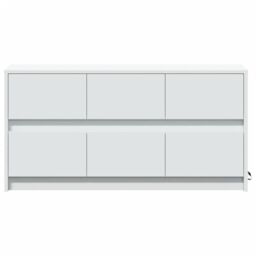 Berkfield Home TV Cabinet with LED White 100x34x50 cm Engineered Wood - Size: 100 x 34 x 50 cm - thumbnail 6