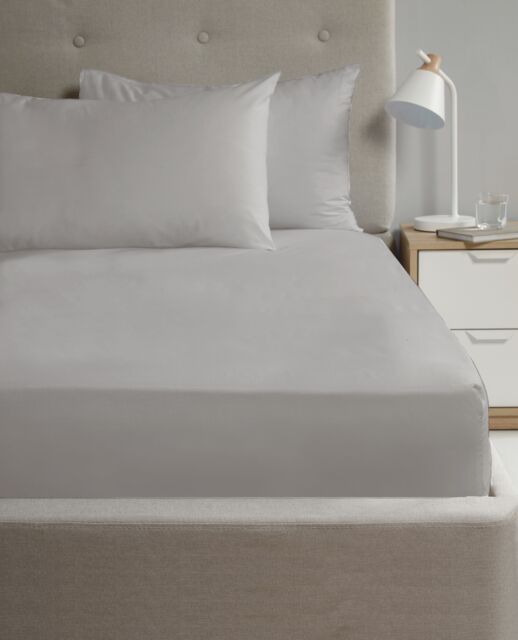 Rapport Home 56P Polycotton Flat Sheet in Silver - Size: Double - image 1