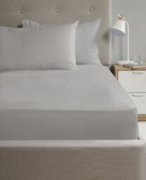 Rapport Home 56P Polycotton Flat Sheet in Silver - Size: Double - thumbnail 1
