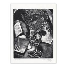 "Artery8 Flower Bouquet Black White Still Life Nash Wall Art Poster Print - Size: W18"" x H24""" - thumbnail 1